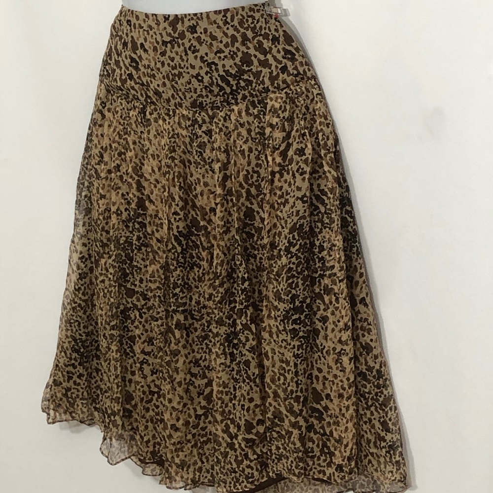 ALLISON TAYLOR silk animal print midi skirt - Picture 5 of 11